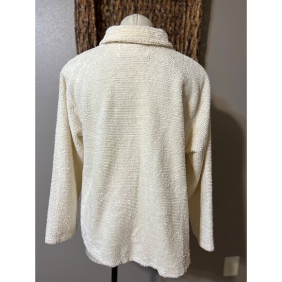 Anthropologie Stan Herman Cream Cardigan Sweater S Small Cotton Relaxed Fit - Picture 10 of 14